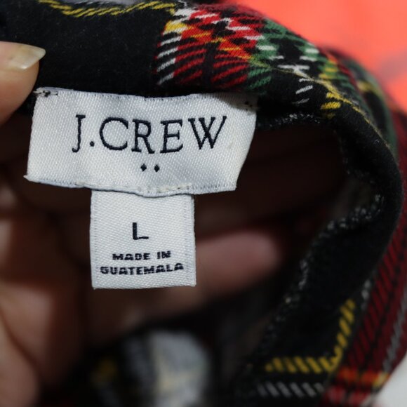 J. Crew Classic Plaid Turtle Neck Long Sleeve T-shirt LG - Picture 9 of 12